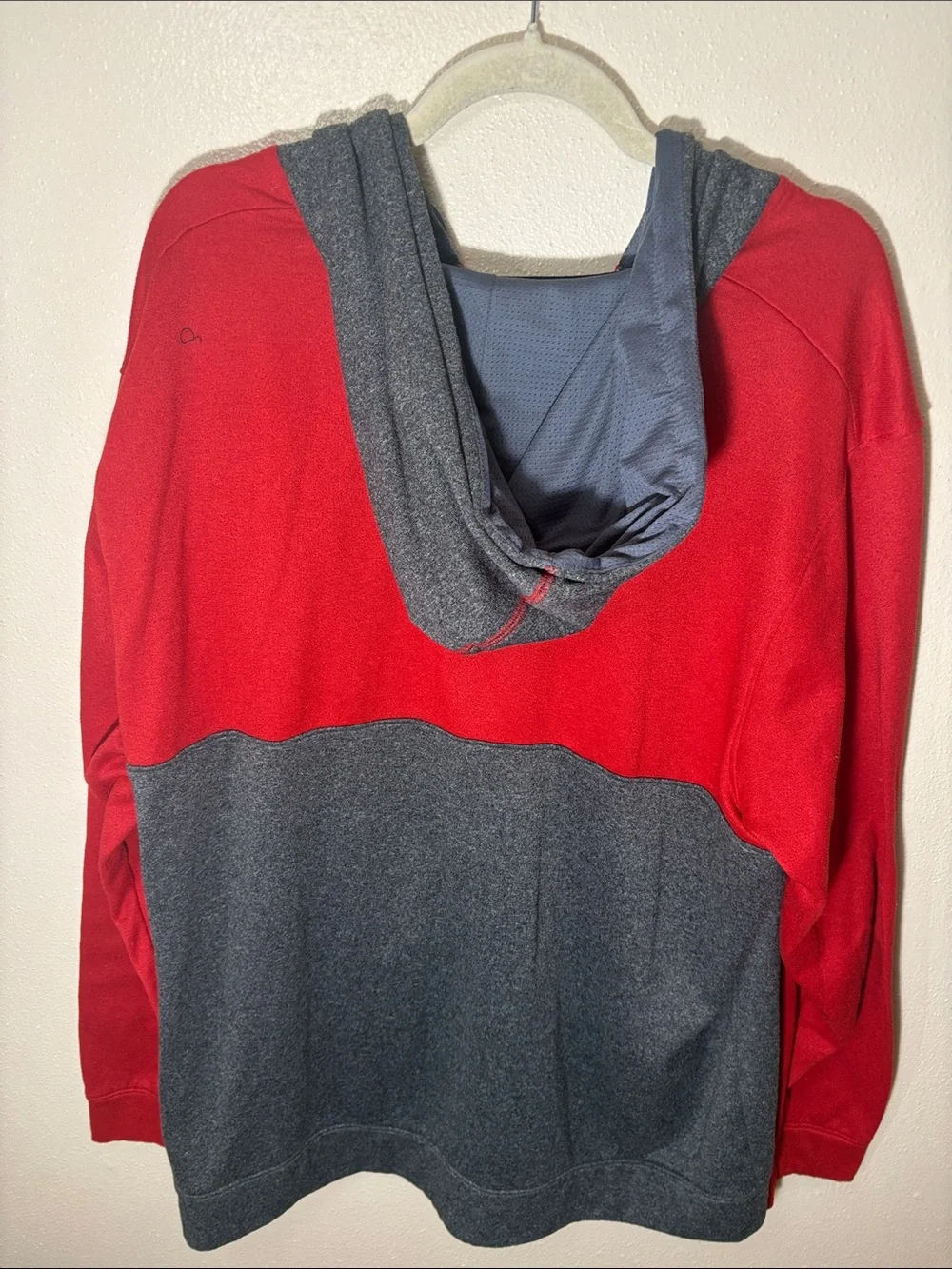 adidas Red and Gray Wisconsin Zip-Up Hoodie